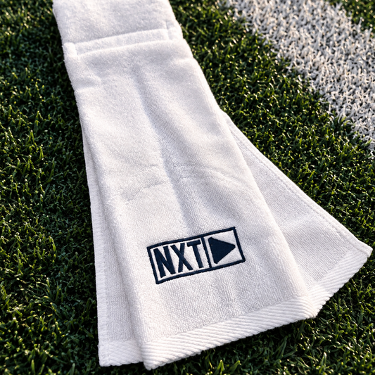 NXT Play Football Towel - White Embroidered Quarterback Towel