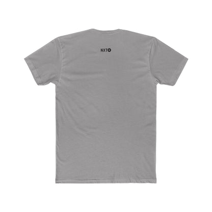 A light gray heather short-sleeve t-shirt shown from the back, laid flat against a solid white background.