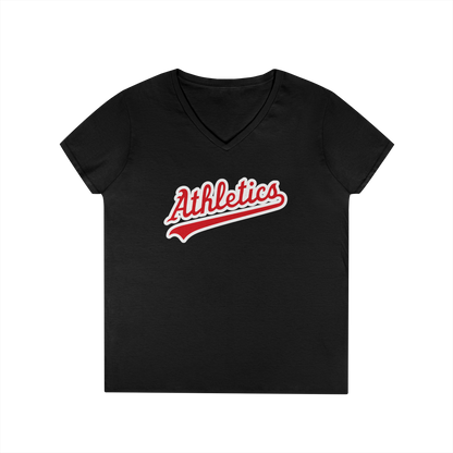 Athletics Script Women's V-Neck T-Shirt