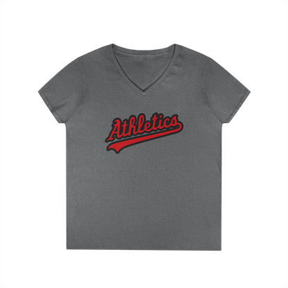 Athletics Script Women's V-Neck T-Shirt