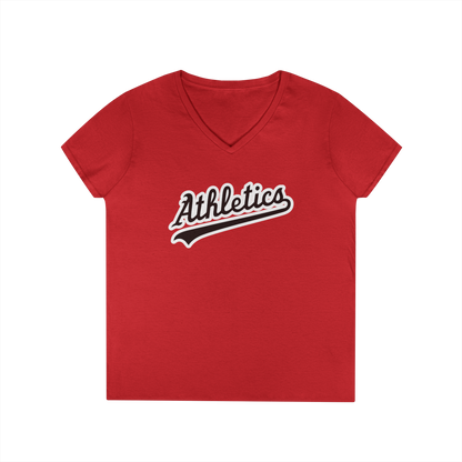 Athletics Script Women's V-Neck T-Shirt
