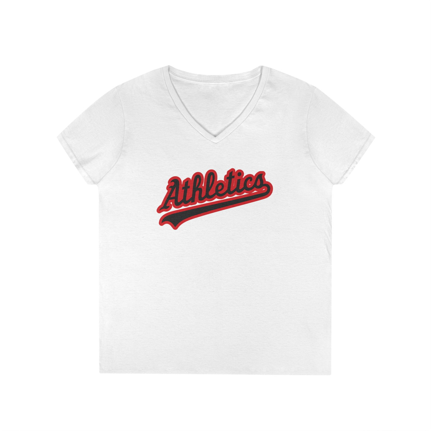 Athletics Script Women's V-Neck T-Shirt